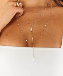 Show Me Your Mumu New Mu Promises Triple Layered Necklace ~ Gold/Pearl