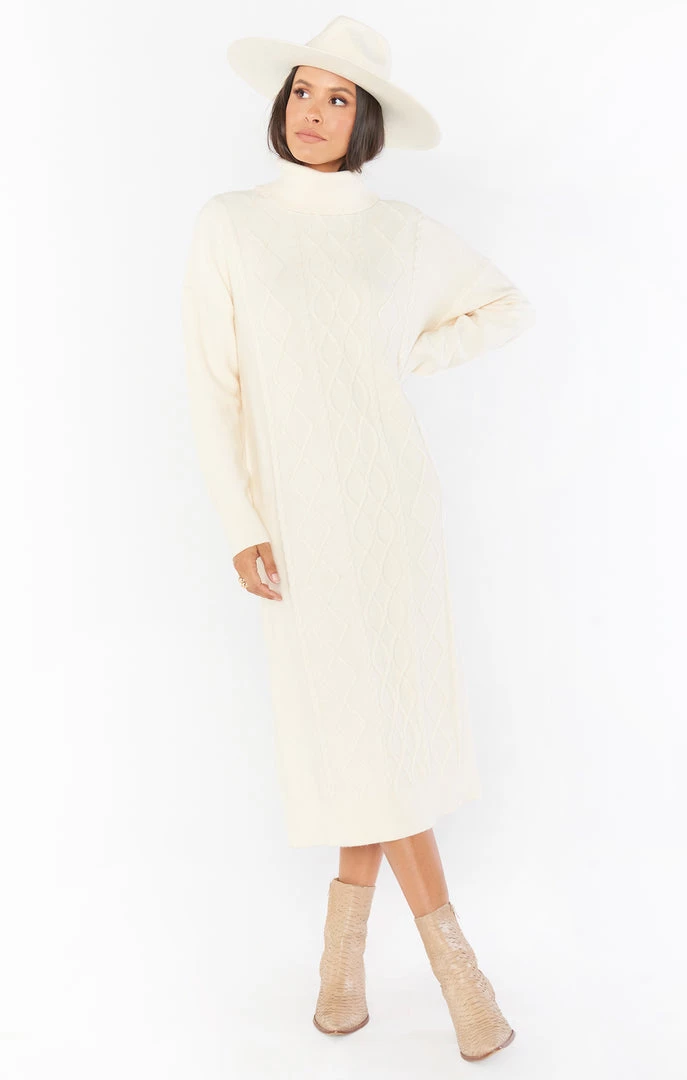 Show Me Your Mumu New Mu Montreal Midi Dress ~ Cream Cable Knit 3 Show Me Your Mumu New Mu Montreal Midi Dress ~ Cream Cable Knit