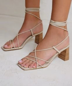 Show Me Your Mumu Billini Ilara Wrap Up Heels ~ Natural New Mu