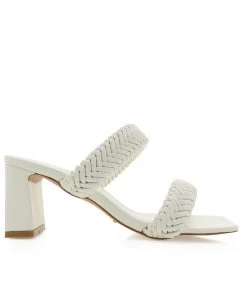 Show Me Your Mumu New Mu Billini Ilora Braided Heels ~ White