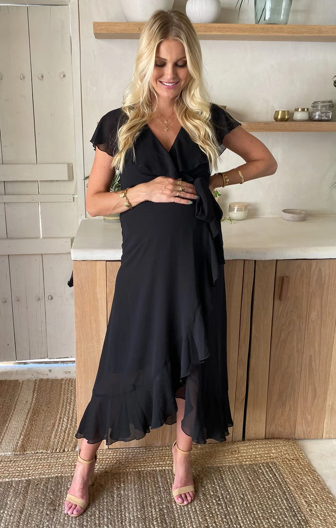 Show Me Your Mumu Dresses Jess Ruffle Midi Dress ~ Black Chiffon 13 Show Me Your Mumu Dresses Jess Ruffle Midi Dress ~ Black Chiffon