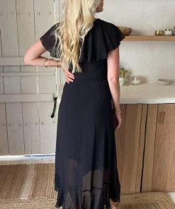 Show Me Your Mumu Dresses Jess Ruffle Midi Dress ~ Black Chiffon 28 Show Me Your Mumu Dresses Jess Ruffle Midi Dress ~ Black Chiffon