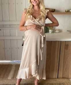 Show Me Your Mumu Samantha Ruffle Wrap Dress ~ Champagne Luxe Satin Dresses 45 Show Me Your Mumu Samantha Ruffle Wrap Dress ~ Champagne Luxe Satin Dresses