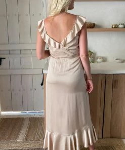 Show Me Your Mumu Samantha Ruffle Wrap Dress ~ Champagne Luxe Satin Dresses 47 Show Me Your Mumu Samantha Ruffle Wrap Dress ~ Champagne Luxe Satin Dresses