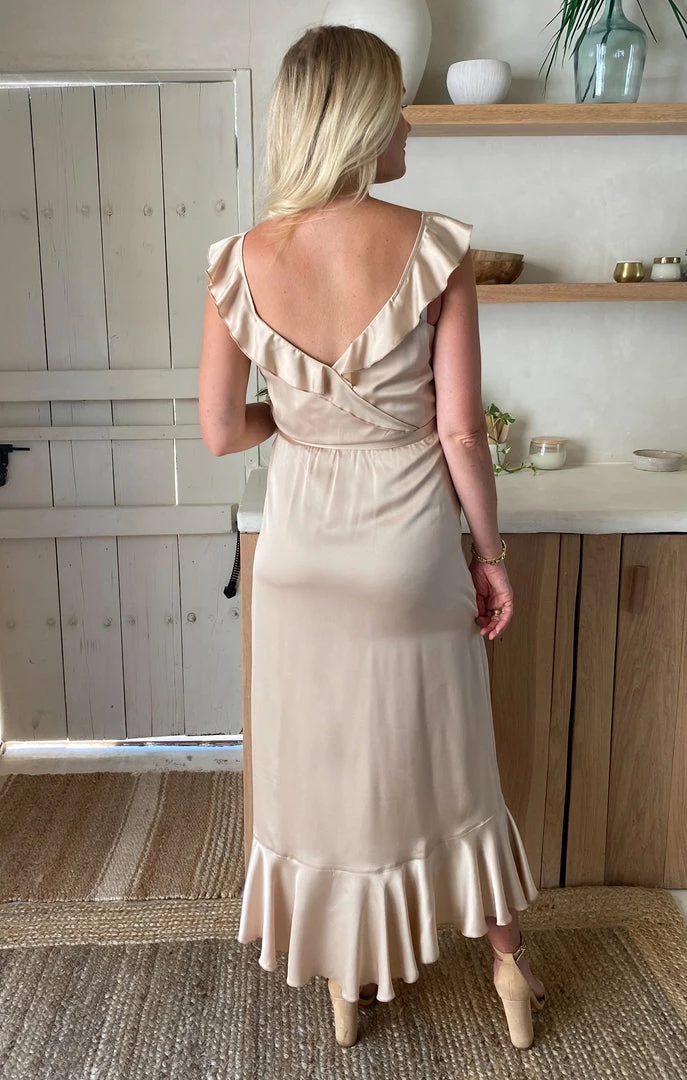 Show Me Your Mumu Samantha Ruffle Wrap Dress ~ Champagne Luxe Satin Dresses 24 Show Me Your Mumu Samantha Ruffle Wrap Dress ~ Champagne Luxe Satin Dresses