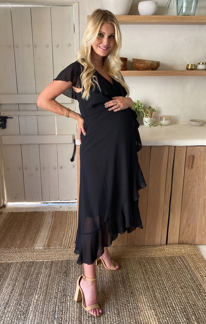 Show Me Your Mumu Dresses Jess Ruffle Midi Dress ~ Black Chiffon 14 Show Me Your Mumu Dresses Jess Ruffle Midi Dress ~ Black Chiffon