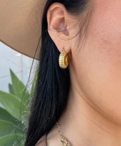 Show Me Your Mumu New Mu LUV AJ Ridged Mini Donut Hoops ~ Gold