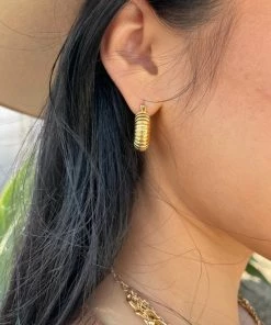 Show Me Your Mumu New Mu LUV AJ Ridged Mini Donut Hoops ~ Gold