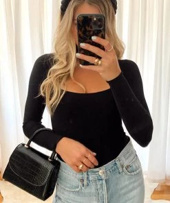 Show Me Your Mumu Unreal Bodysuit ~ Black Stretch New Mu