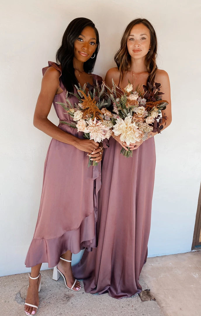 Show Me Your Mumu Samantha Ruffle Wrap Dress ~ Dusty Plum Luxe Satin 7 Show Me Your Mumu Samantha Ruffle Wrap Dress ~ Dusty Plum Luxe Satin