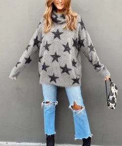 Show Me Your Mumu Fatima Turtleneck Sweater ~ Smokey Star Knit Sweaters