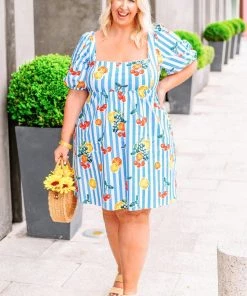 Show Me Your Mumu New Mu Amore Dress ~ Fruit Basket Stripe Poplin