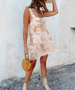 Show Me Your Mumu Dresses Marisa Dress ~ Twisted Tie Dye Tan