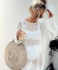 Show Me Your Mumu Paula Pullover ~ White Crochet New Mu