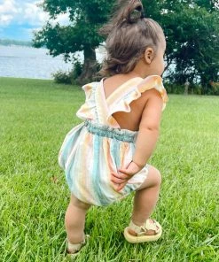 Show Me Your Mumu April Ruffle Jumper ~ Sunset Stripe New Mu