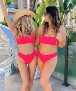 Show Me Your Mumu Destin Top ~ Neon Pink Scrunch