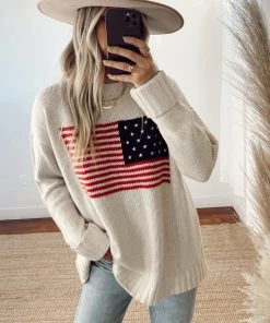 Show Me Your Mumu Fireside Sweater ~ American Flag New Mu
