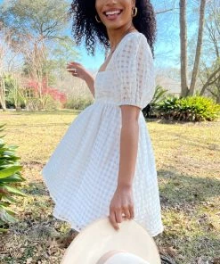 Show Me Your Mumu Smitten Babydoll Dress ~ Ivory Charmed And Checkered New Mu
