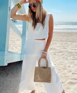 Show Me Your Mumu New Mu Kick Back Pants ~ White Linen