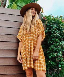 Show Me Your Mumu Odessa Dress ~ Check Me Gold