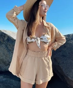 Show Me Your Mumu Marcella Shirt ~ Tan Linen Tops 21 Show Me Your Mumu Marcella Shirt ~ Tan Linen Tops