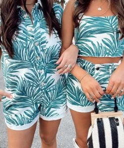 Show Me Your Mumu Range Romper ~ Oasis Palm