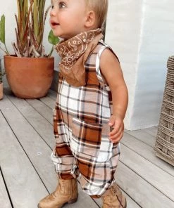 Show Me Your Mumu New Mu The Case Onesie ~ Tan Plaid