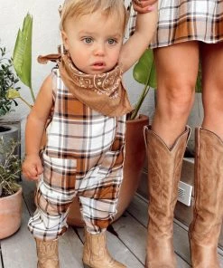 Show Me Your Mumu New Mu The Case Onesie ~ Tan Plaid