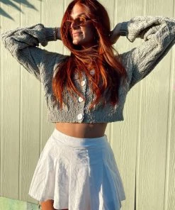 Show Me Your Mumu New Mu Ace Tennis Skort ~ White Linen