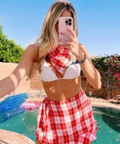 Show Me Your Mumu Liza Ruffle Skort ~ Picnic Plaid New Mu