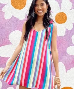 Show Me Your Mumu Throw And Go Tie Mini ~ Multi Stripe 13 Show Me Your Mumu Throw And Go Tie Mini ~ Multi Stripe