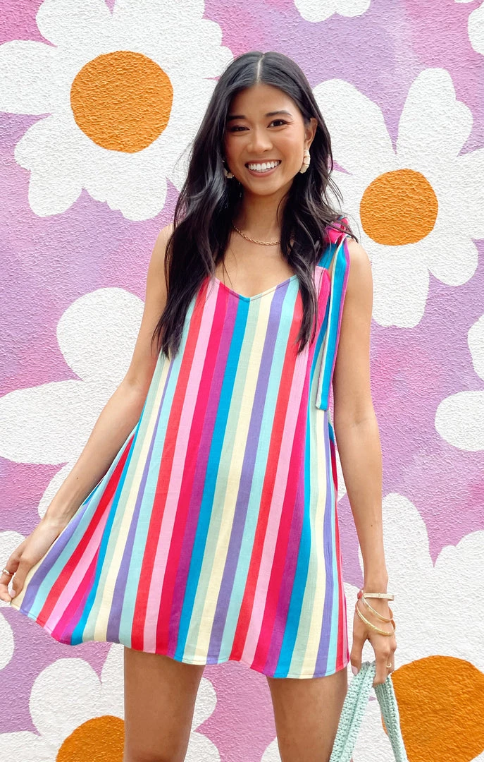 Show Me Your Mumu Throw And Go Tie Mini ~ Multi Stripe 8 Show Me Your Mumu Throw And Go Tie Mini ~ Multi Stripe