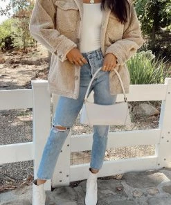 Show Me Your Mumu Whistler Shirt Jacket ~ Taupe Faux Sherpa New Mu