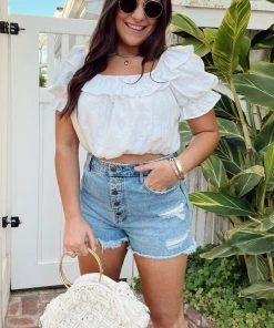Show Me Your Mumu Jessie Top ~ White Linen