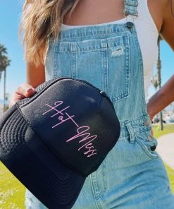 Show Me Your Mumu Hot Mess Trucker Hat ~ Black & Hot Pink New Mu 12 Show Me Your Mumu Hot Mess Trucker Hat ~ Black & Hot Pink New Mu