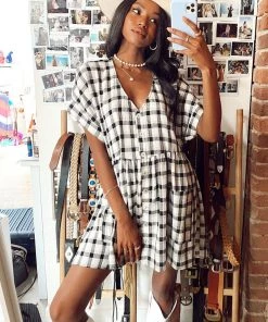 Show Me Your Mumu Odessa Dress ~ Check Me Black New Mu