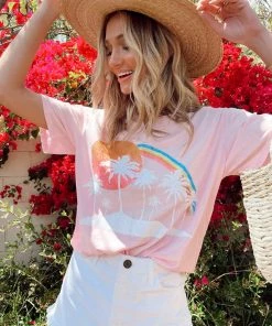 Show Me Your Mumu New Mu Travis Tee ~ Tropical Rainbow Graphic