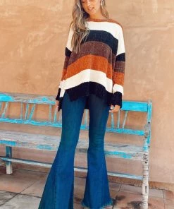 Show Me Your Mumu Jesse Sweater ~ Stayin Alive Stripe Chenille