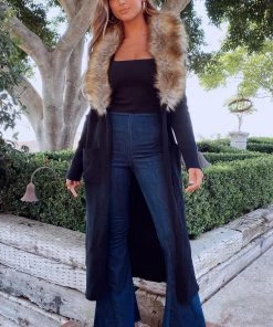 Show Me Your Mumu Lombardi Long Cardi ~ Black Knit New Mu