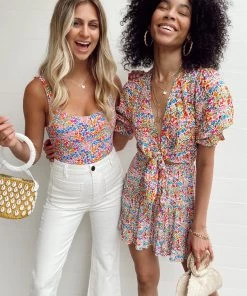 Show Me Your Mumu New Mu Kimmy Tie Top ~ Rainbow Fields