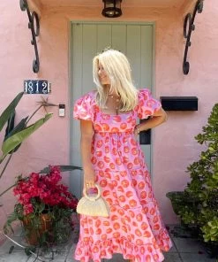 Show Me Your Mumu Linds Midi Dress ~ Spicy Tomato