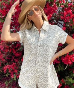 Show Me Your Mumu Range Romper ~ Sahara Leopard