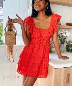 Show Me Your Mumu Lucy Mini Dress ~ Cherry Eyelet Dresses