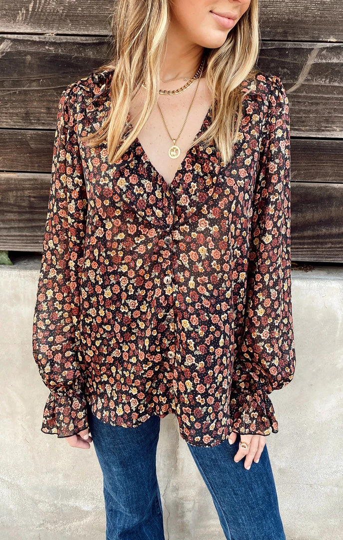 Show Me Your Mumu Bren Blouse ~ Midnight Floral New Mu 9 Show Me Your Mumu Bren Blouse ~ Midnight Floral New Mu