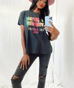 Show Me Your Mumu Soho Button Up Skinnies ~ Distressed Black Denim