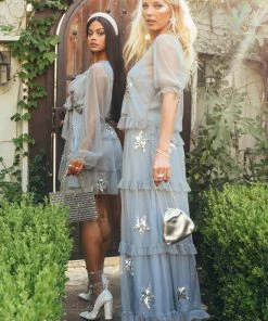 Show Me Your Mumu Star Skirt ~ Silver Star Sequins