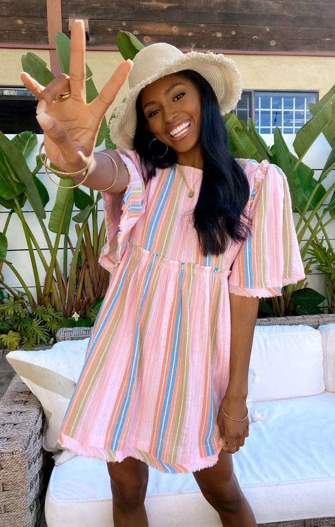 Show Me Your Mumu Brooks Babydoll Mini Dress ~ Paradise Stripe 11 Show Me Your Mumu Brooks Babydoll Mini Dress ~ Paradise Stripe