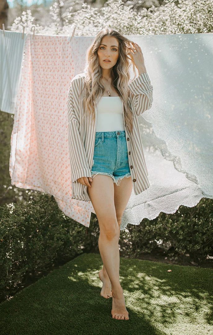 Show Me Your Mumu New Mu Lorolie Tunic ~ Beige Everyday Stripe 7 Show Me Your Mumu New Mu Lorolie Tunic ~ Beige Everyday Stripe