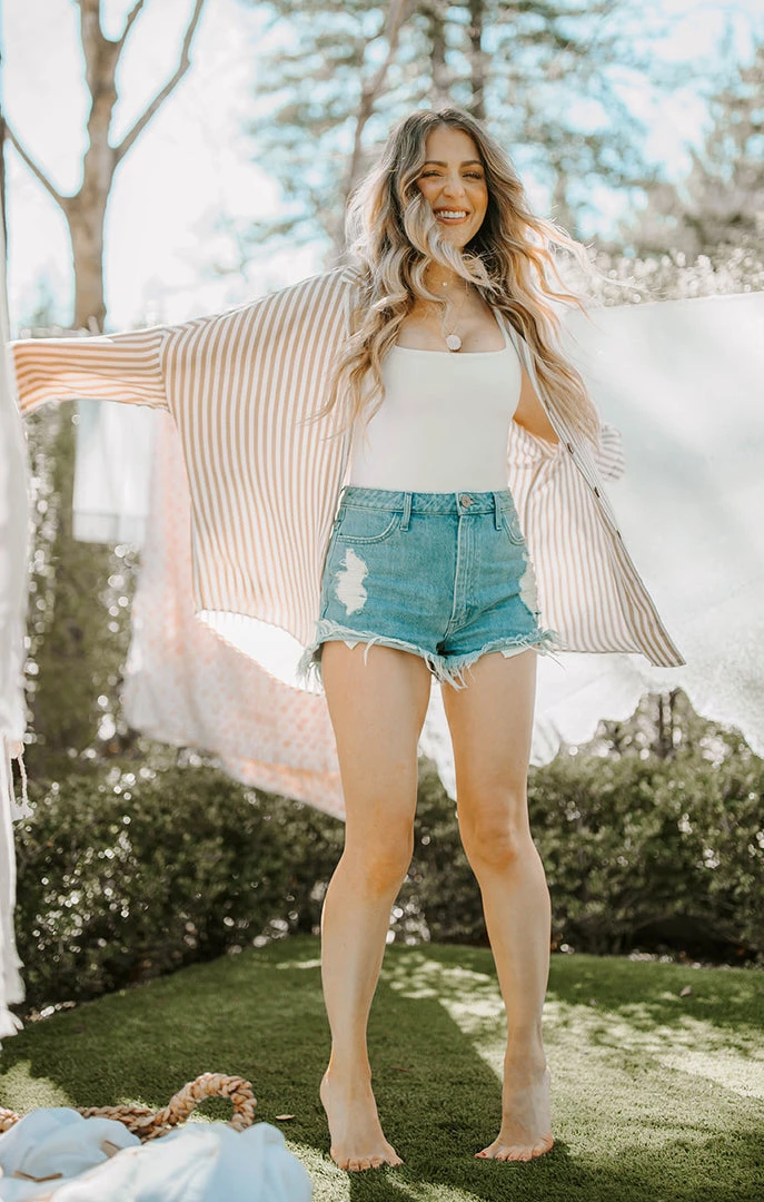 Show Me Your Mumu New Mu Lorolie Tunic ~ Beige Everyday Stripe 4 Show Me Your Mumu New Mu Lorolie Tunic ~ Beige Everyday Stripe