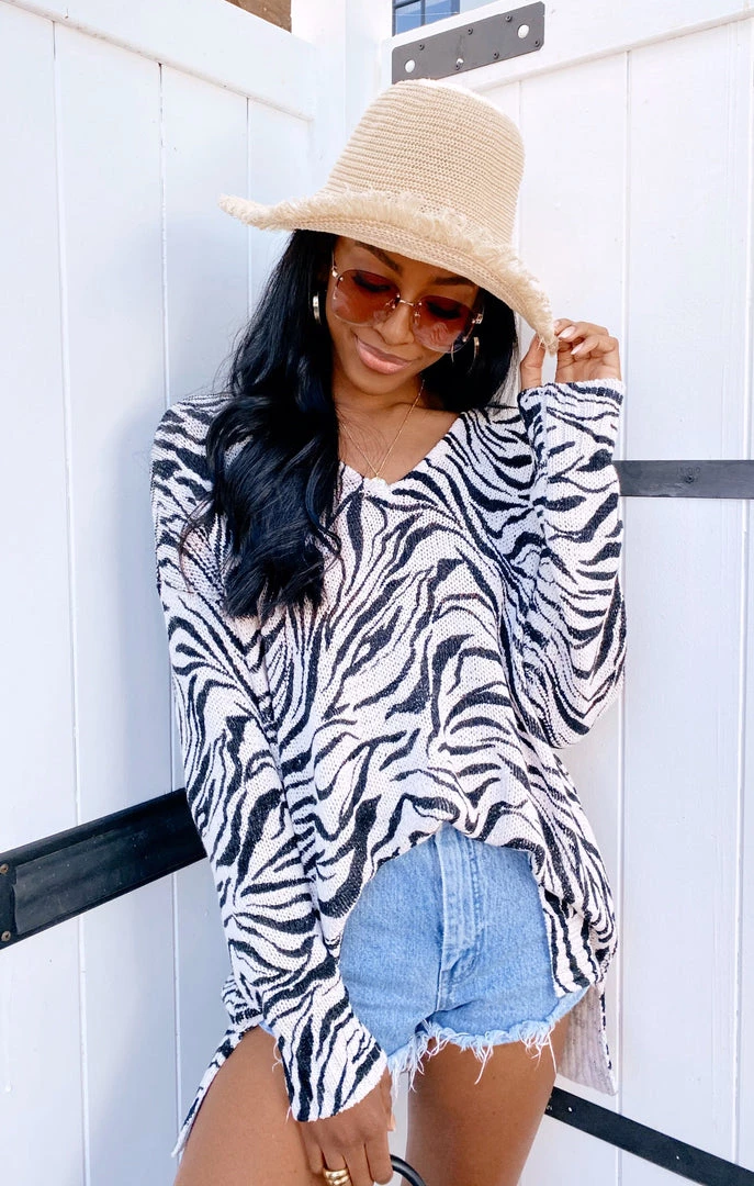 Show Me Your Mumu Sweaters Hug Me Sweater ~ Coconut Zebra Knit 11 Show Me Your Mumu Sweaters Hug Me Sweater ~ Coconut Zebra Knit